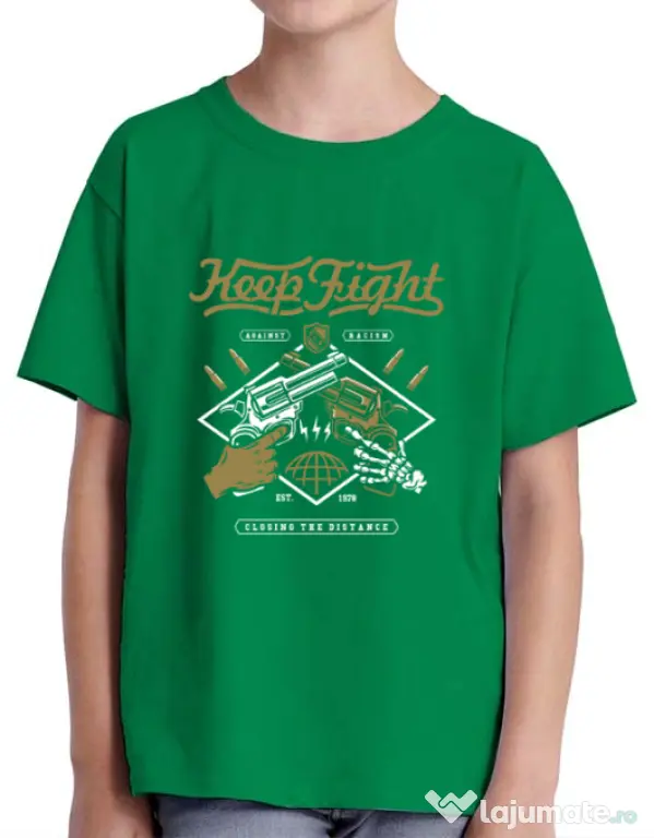Tricou ADLER copil Keep Fight Verde mediu