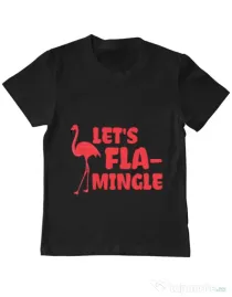 Tricou ADLER copil Let’s flamingle Negru