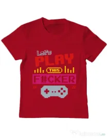 Tricou ADLER copil Lets play this Rosu