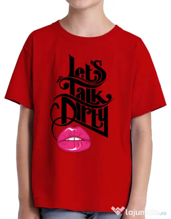 Tricou ADLER copil Lets talk dirty Rosu