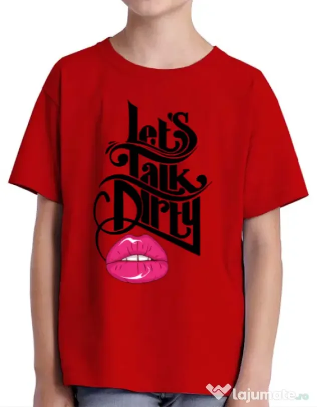 Tricou ADLER copil Lets talk dirty Rosu