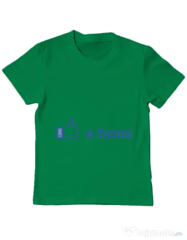 Tricou ADLER copil Like a boss Facebook Verde mediu