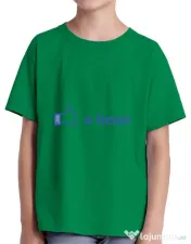 Tricou ADLER copil Like a boss Facebook Verde mediu 