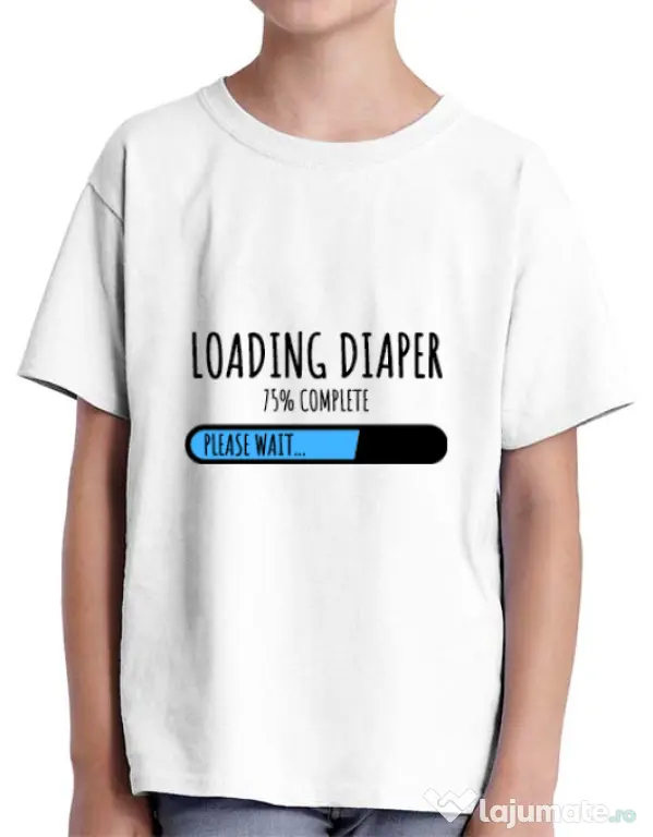 Tricou ADLER copil Loading diaper Alb