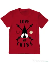 Tricou ADLER copil Love my tribe Rosu