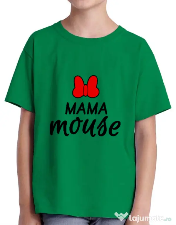 Tricou ADLER copil Mama mouse Verde mediu