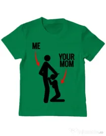 Tricou ADLER copil Me your mom Verde mediu