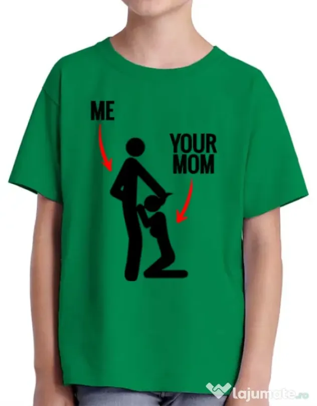 Tricou ADLER copil Me your mom Verde mediu