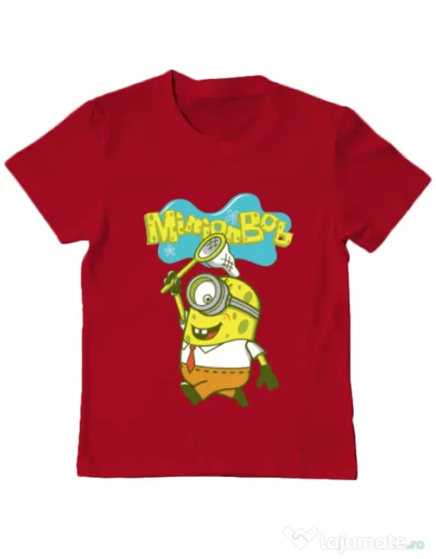 Tricou ADLER copil MinionBob Rosu