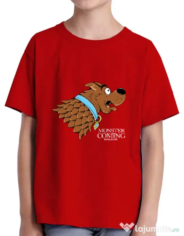Tricou ADLER copil Monster is coming Rosu