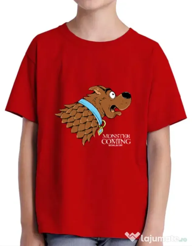 Tricou ADLER copil Monster is coming Rosu