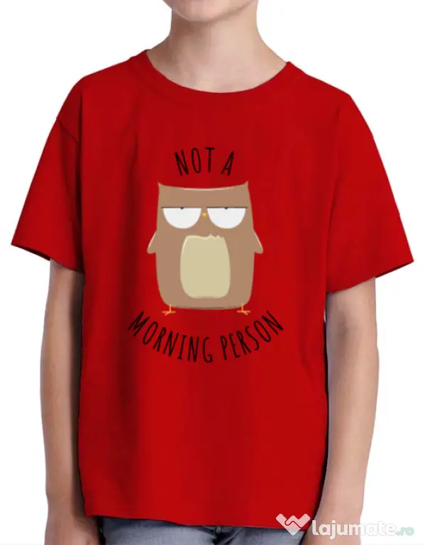 Tricou ADLER copil Morning owl Rosu
