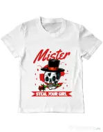 Tricou ADLER copil Mr. steal your girl Alb