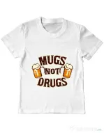 Tricou ADLER copil Mugs not drugs Alb