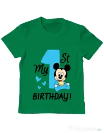 Tricou ADLER copil My first birthday Verde mediu