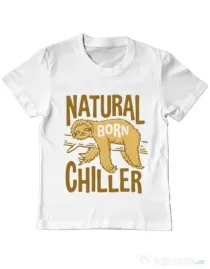Tricou ADLER copil Natural born chiller Alb