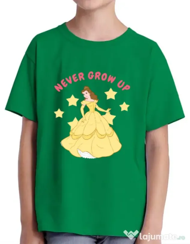 Tricou ADLER copil Never grow up Verde mediu