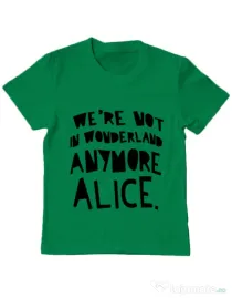Tricou ADLER copil Not in wonderland Verde mediu