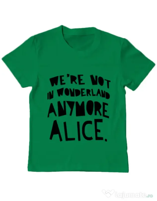Tricou ADLER copil Not in wonderland Verde mediu