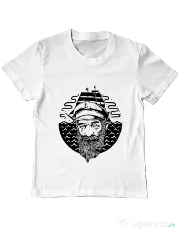 Tricou ADLER copil Old Helmsman Alb