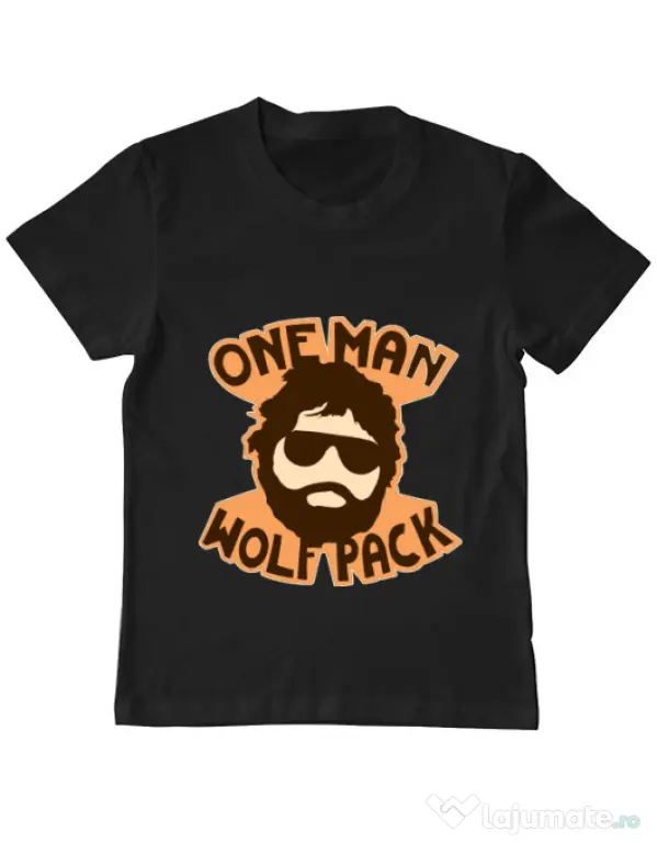Tricou ADLER copil One man wolf pack Negru