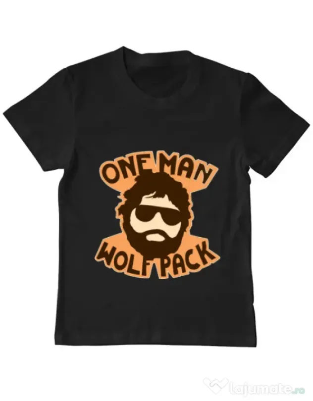 Tricou ADLER copil One man wolf pack Negru