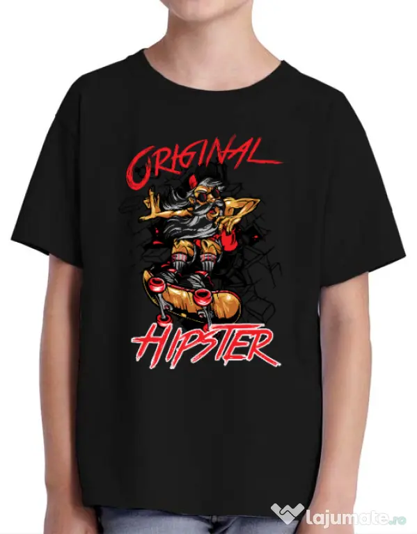 Tricou ADLER copil Original hipster Negru