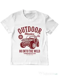 Tricou ADLER copil Outdoor Adventure Alb