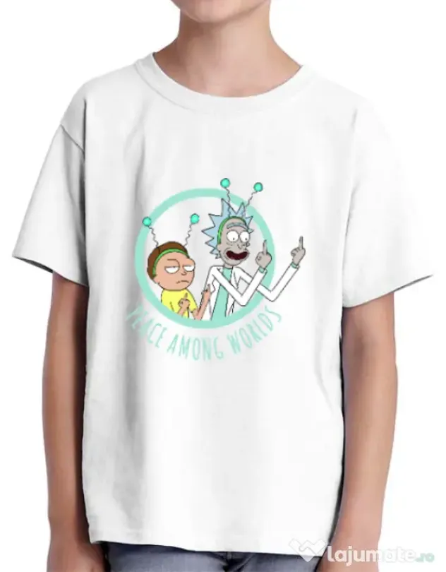 Tricou ADLER copil Peace among worlds Alb