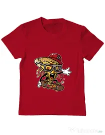 Tricou ADLER copil Pizza Skater Rosu