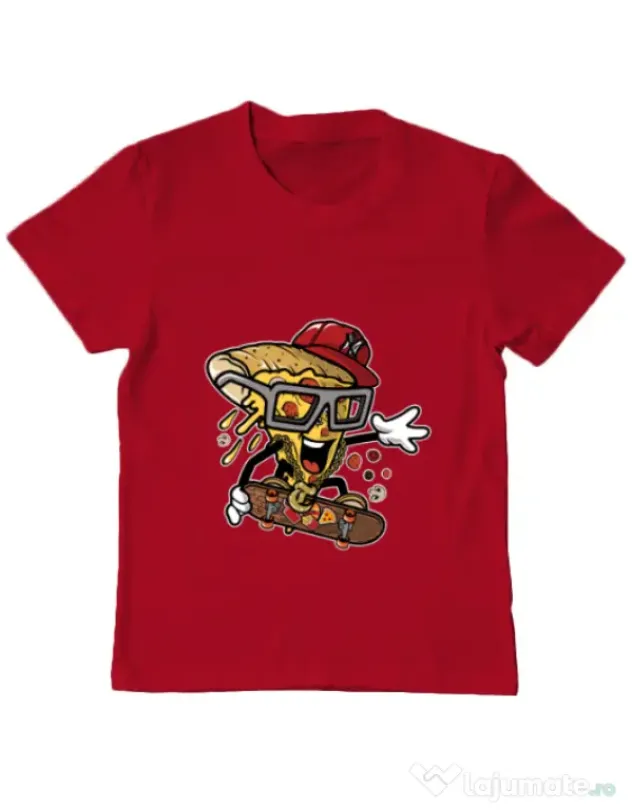 Tricou ADLER copil Pizza Skater Rosu