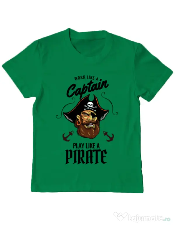 Tricou ADLER copil Play like a pirate Verde mediu