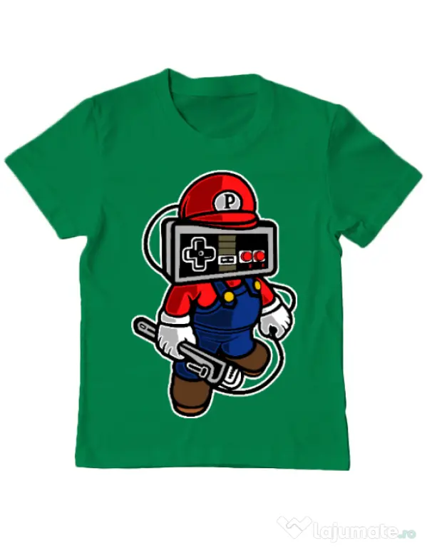 Tricou ADLER copil Player head Verde mediu