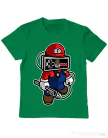 Tricou ADLER copil Player head Verde mediu