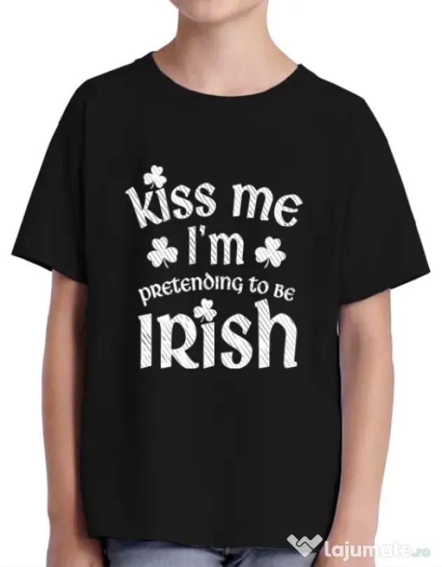 Tricou ADLER copil Pretending to be irish Negru