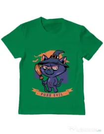 Tricou ADLER copil Purr halloween Verde mediu