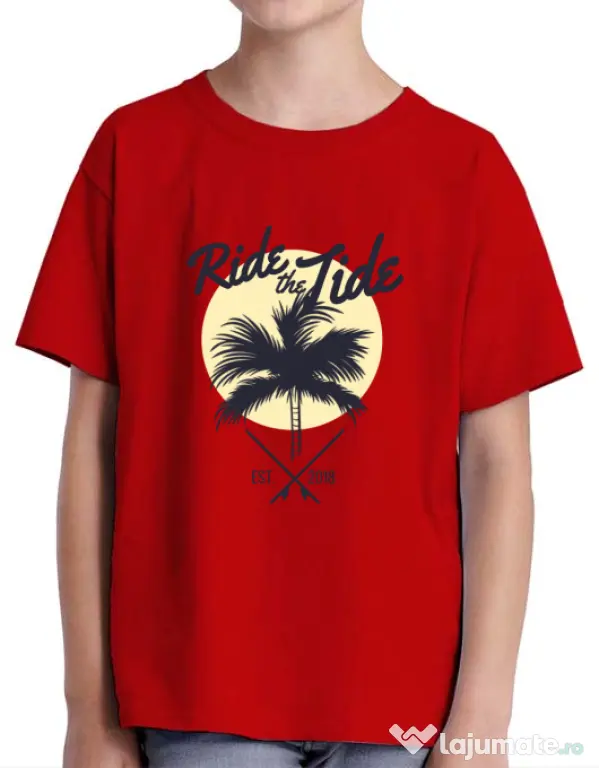 Tricou ADLER copil Ride the tide Rosu