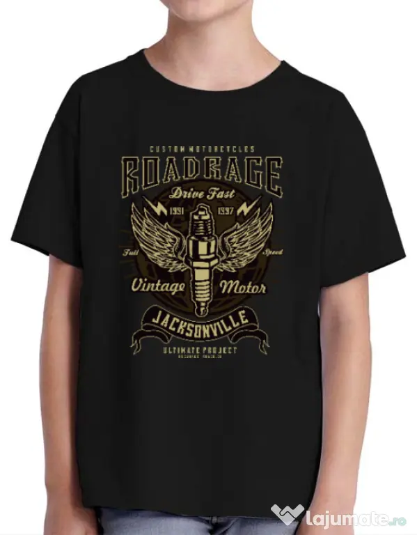 Tricou ADLER copil Road Rage Negru