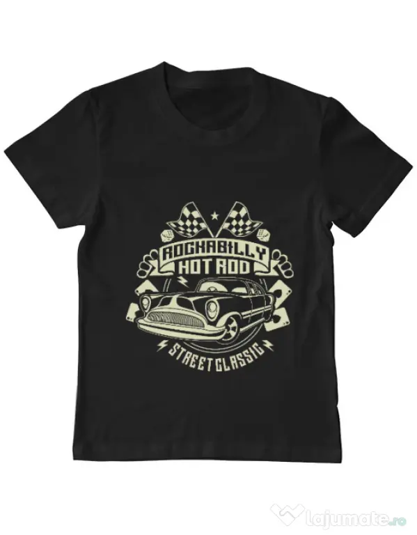 Tricou ADLER copil Rockabilly Hotrod Negru