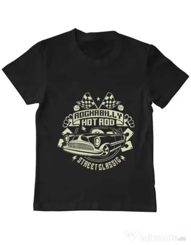Tricou ADLER copil Rockabilly Hotrod Negru