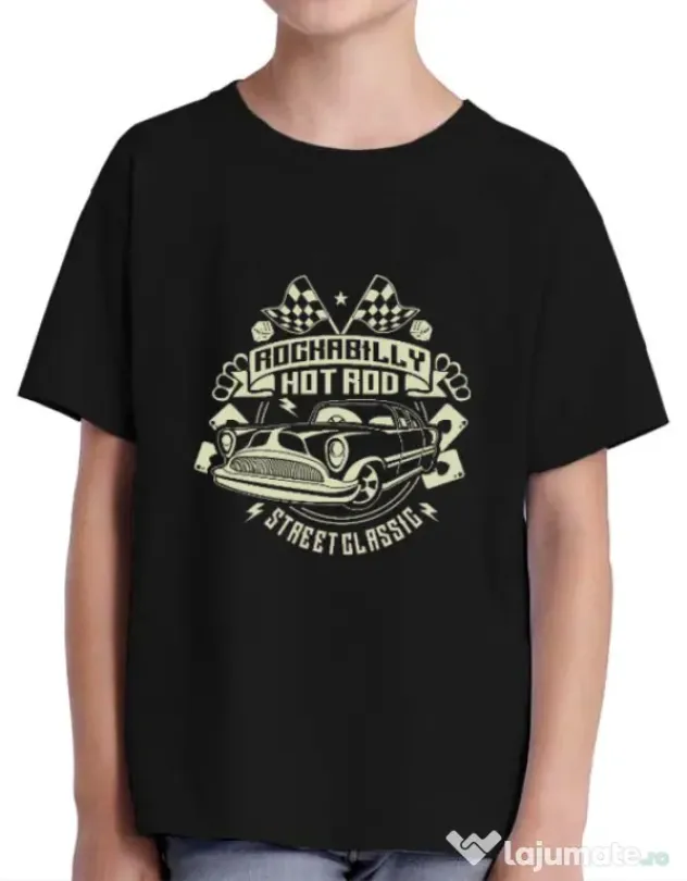 Tricou ADLER copil Rockabilly Hotrod Negru