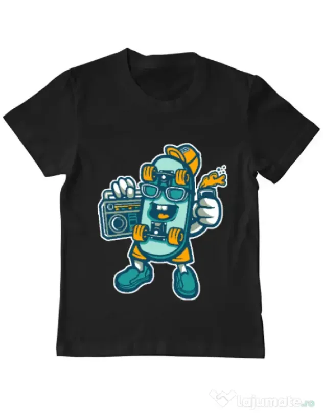 Tricou ADLER copil Skate bastard Negru