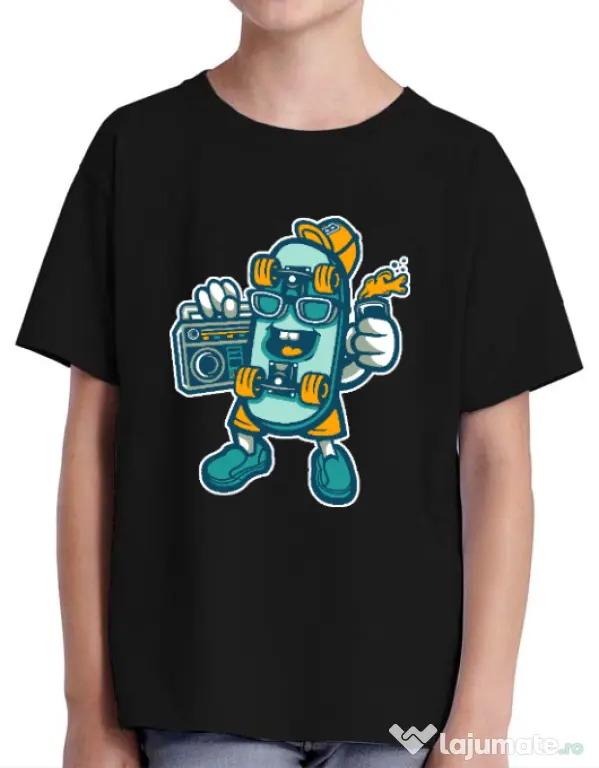 Tricou ADLER copil Skate bastard Negru