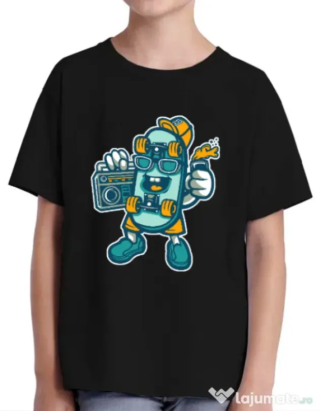Tricou ADLER copil Skate bastard Negru