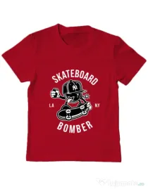 Tricou ADLER copil Skateboard Bomber Rosu
