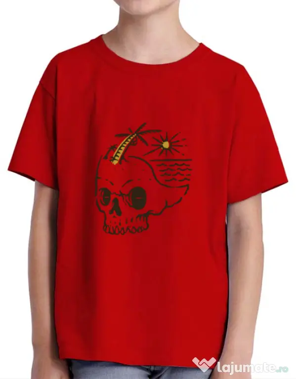 Tricou ADLER copil Skull Island Rosu