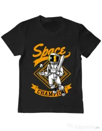 Tricou ADLER copil Space champion Negru