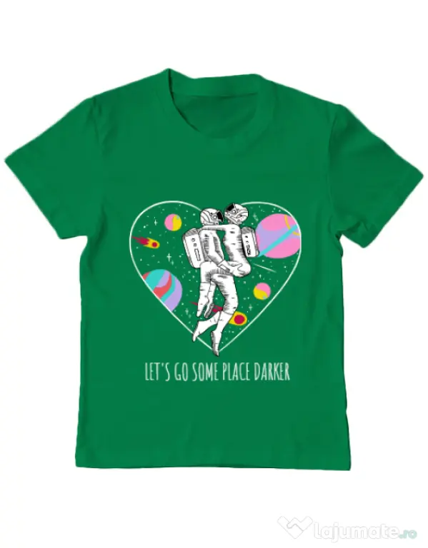 Tricou ADLER copil Space love Verde mediu
