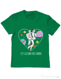 Tricou ADLER copil Space love Verde mediu