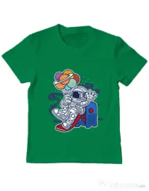 Tricou ADLER copil Space Slider Verde mediu